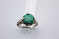 8.5ct Malachite Sterling Silver Ring Size 8