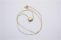 Dainty 14k Gold Solitaire Diamond Heart Pendant