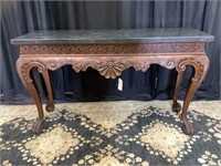 Faux marble top heavenly carved entryway table