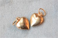 14k Yellow Gold Heart Hoop Earring Enhancers
