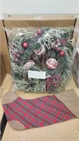 Lot of New Christmas Wreath & Stocking