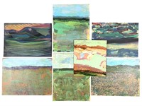 7 Harry Hilson Abstract Landscape Paintings 1980s