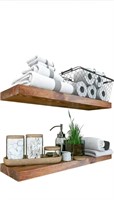 Set of 4- Rustic Shelf 24in Wood Floating Shelves