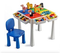 Kids Building Block Activity Table/Chair Set