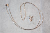 18k White Gold Heart Charm Pendant Diamond