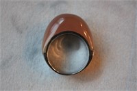 Agate High Dome Sterling Silver Ring
