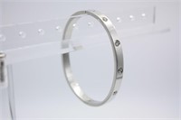 WG White Sapphire Bangle Bracelet
