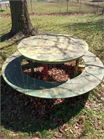 Round all metal picnic table