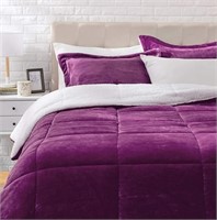 Soft Comforter Bed Set Plum, Full/Queen