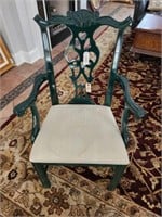 GREEN CHIPPENDALE CHAIR