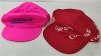 2 VINTAGE COCA COLA HATS