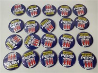 BAG OF "PROUDLY SERVING PEPSI" PINS