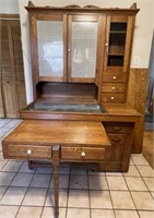 Oak Zinc Lined Kitchen Cupboard/Dry Sink
