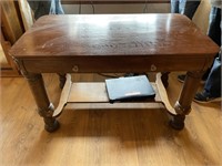 Oak Library Table with Drawer