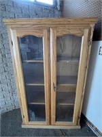 5' - 2 Door Oak Display Cabinet