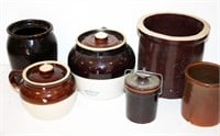 Cylinder Crocks, Bean Pots - Some in Good