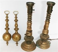 Heavy Brass Lamp Bases, Brass Wall Sconces
