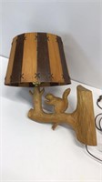 1970’s hand carved sconce style lamp with