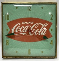 Vintage Coca-Cola Fishtail PAM Clock w/ Outer