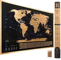 XL Scratch Off Map of The World