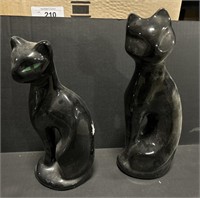 Vintage Black Ceramic Cats.