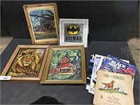 Children Books and Framed Pictures.