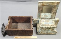 Morse Advertising Crate; Flat Iron & Mirror Stand