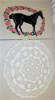 Hand Crochet Chair Back & Round Tablecloth Doilies