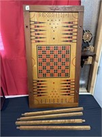 Vintage wooden game table with four legs