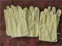 3 pairs of yellow gloves