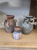 Pottery Lot - 3 Small Pots/Vases