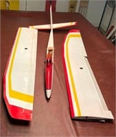 Red White and Yellow Model Plane