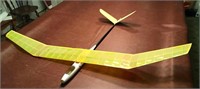 Yellow and white model plane