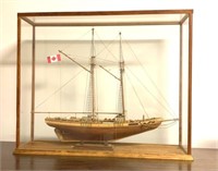 Model Ship in Display Case