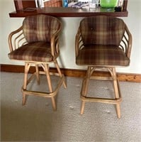 Brown Jordan Rattan Bar Chairs