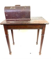 Antique Singer Sewing Machine with stand and cover