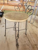 Vintage metal vanity stool