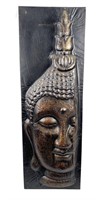 Half Buddha Face Metal Relief Wall Decor