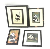 Panda Art in Black Bamboo Styled Frames