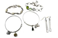 Silver Toned Fashion Bracelets and Earrings
