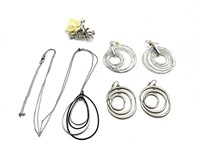 Assortment of Silver Toned Fashion Jewelry