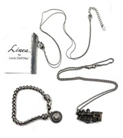 Silver Toned Pendant Necklaces and Bracelet