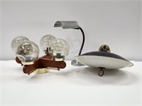 Industrial Gooseneck + Saucer Pendant +Globe Light