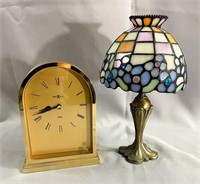 Clock and Tiffany Style Lamp