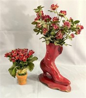 Ceramic Shoe and tiny flower pot
