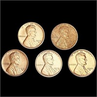 (5) Wheat Cents (1910-S, 1916-S, (2) 1919-S, 1928