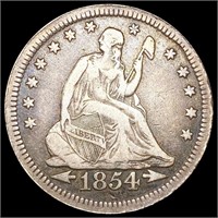 1854 Arrows Seated Liberty Quarter NICELY