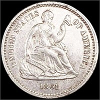 1861 Seated Liberty Half Dime CLOSELY