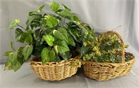 Baskets with greenery