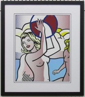 Girl W Beach Ball Giclee By Roy Lichtenstein